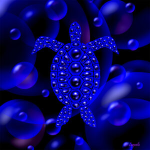 Bubbly Sea Turtle Giclee Print