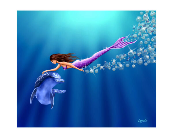 Bubbly Mermaid Print