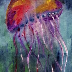 Watery Jellyfish Mini Canvas